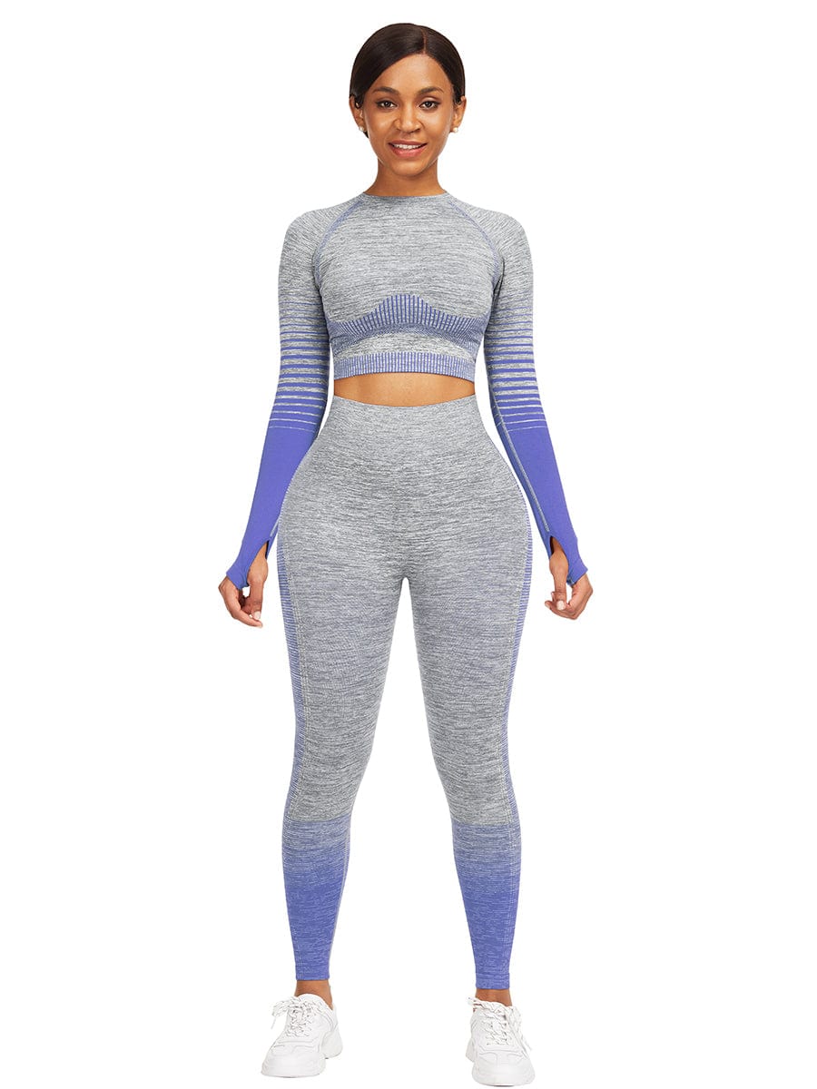 [USA Warehouse]Wholesale Full Length Sport Suit Crop High Waist