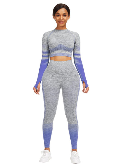 [USA Warehouse]Wholesale Full Length Sport Suit Crop High Waist