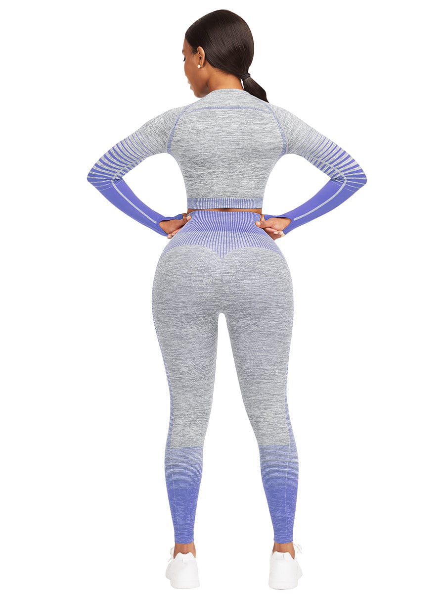[USA Warehouse]Wholesale Full Length Sport Suit Crop High Waist