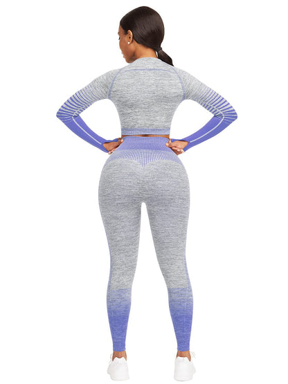 [USA Warehouse]Wholesale Full Length Sport Suit Crop High Waist