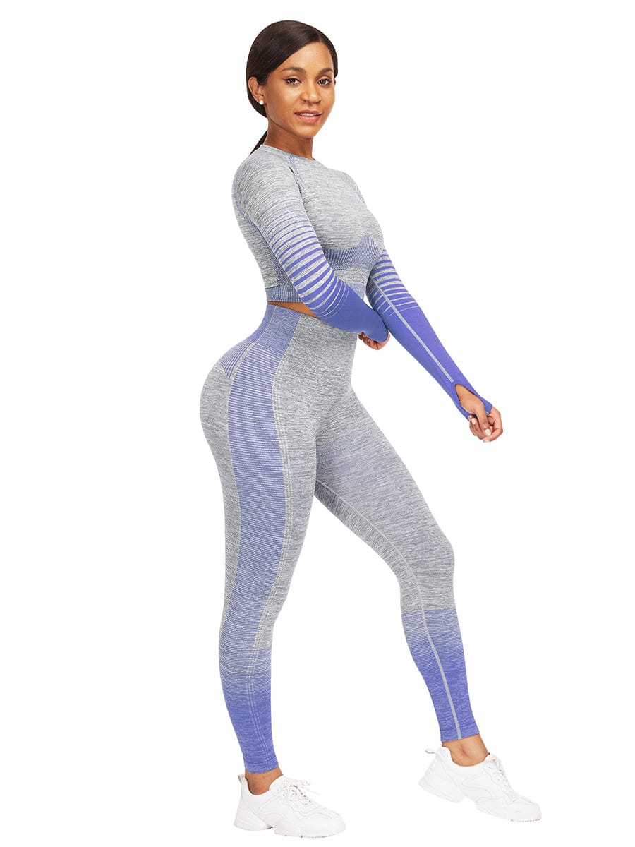 [USA Warehouse]Wholesale Full Length Sport Suit Crop High Waist