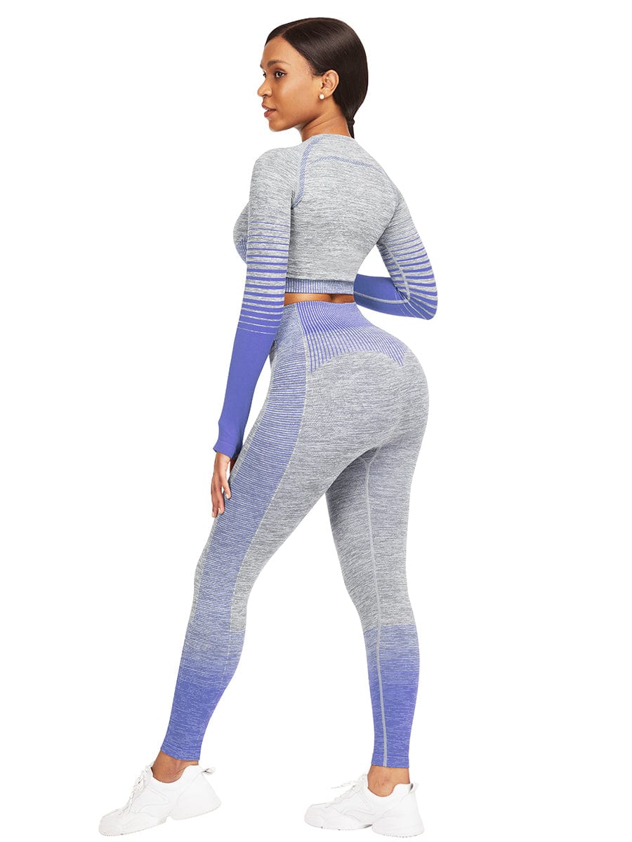 [USA Warehouse]Wholesale Full Length Sport Suit Crop High Waist