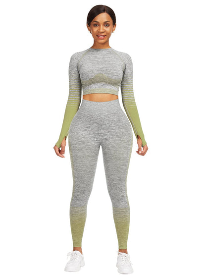 [USA Warehouse]Wholesale Full Length Sport Suit Crop High Waist