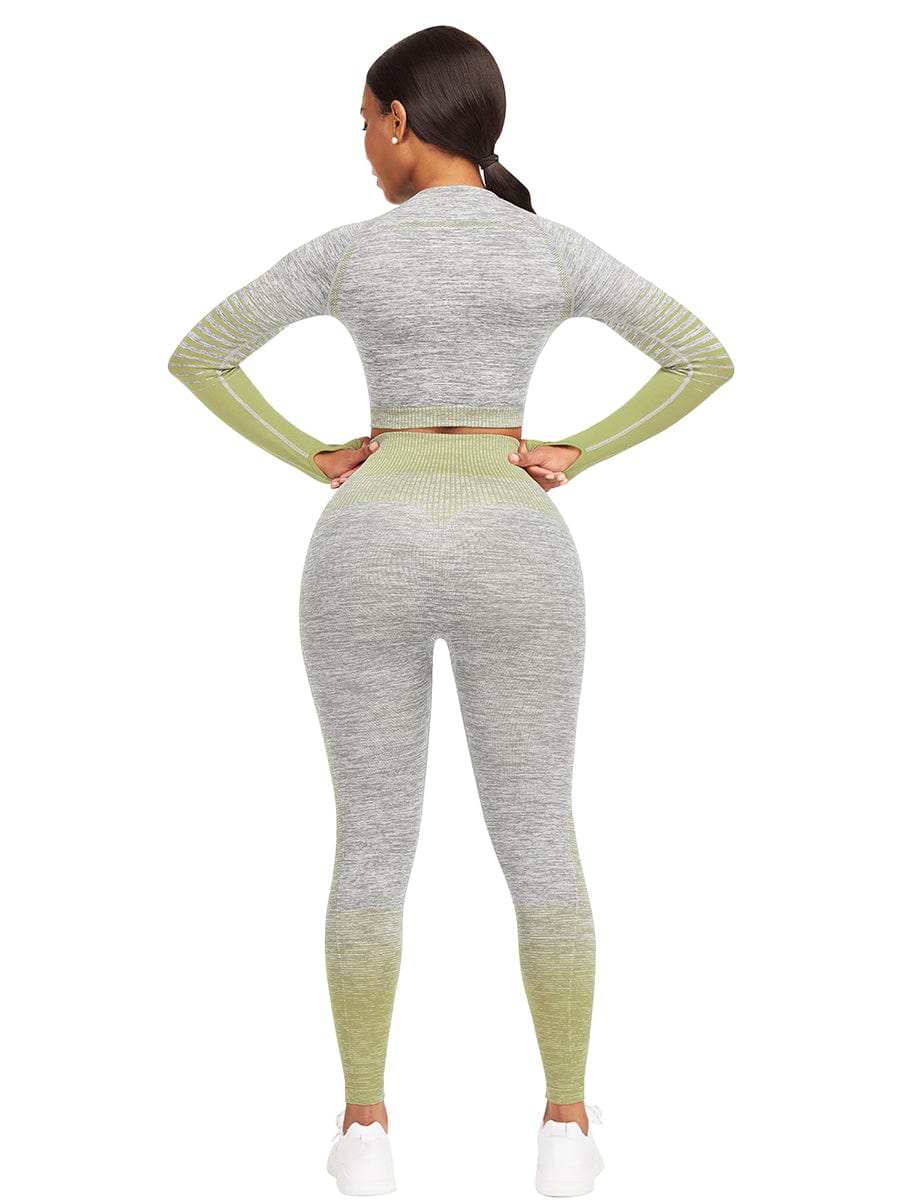 [USA Warehouse]Wholesale Full Length Sport Suit Crop High Waist