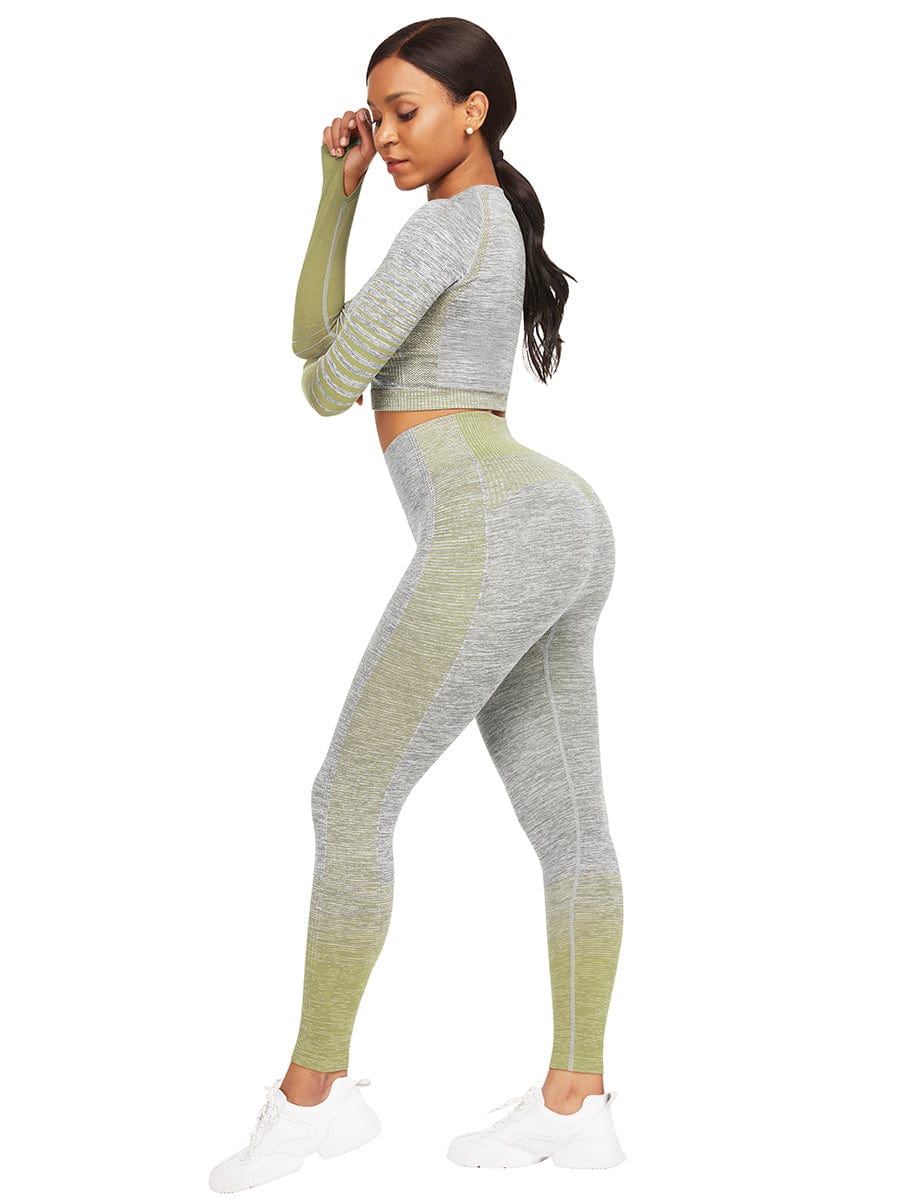 [USA Warehouse]Wholesale Full Length Sport Suit Crop High Waist
