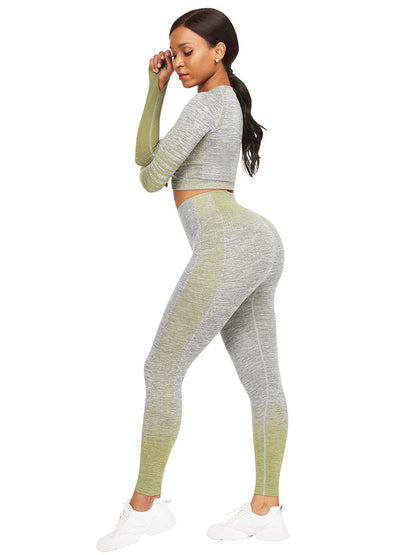 [USA Warehouse]Wholesale Full Length Sport Suit Crop High Waist
