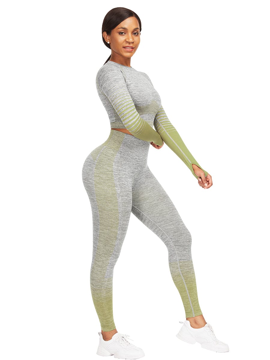 [USA Warehouse]Wholesale Full Length Sport Suit Crop High Waist