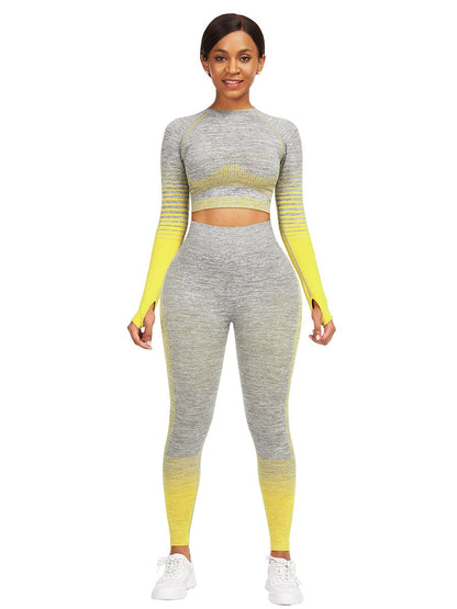 [USA Warehouse]Wholesale Full Length Sport Suit Crop High Waist