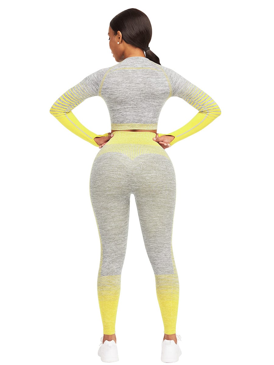[USA Warehouse]Wholesale Full Length Sport Suit Crop High Waist