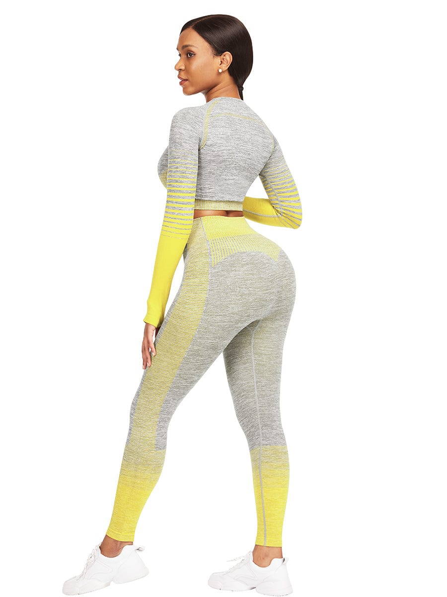 [USA Warehouse]Wholesale Full Length Sport Suit Crop High Waist