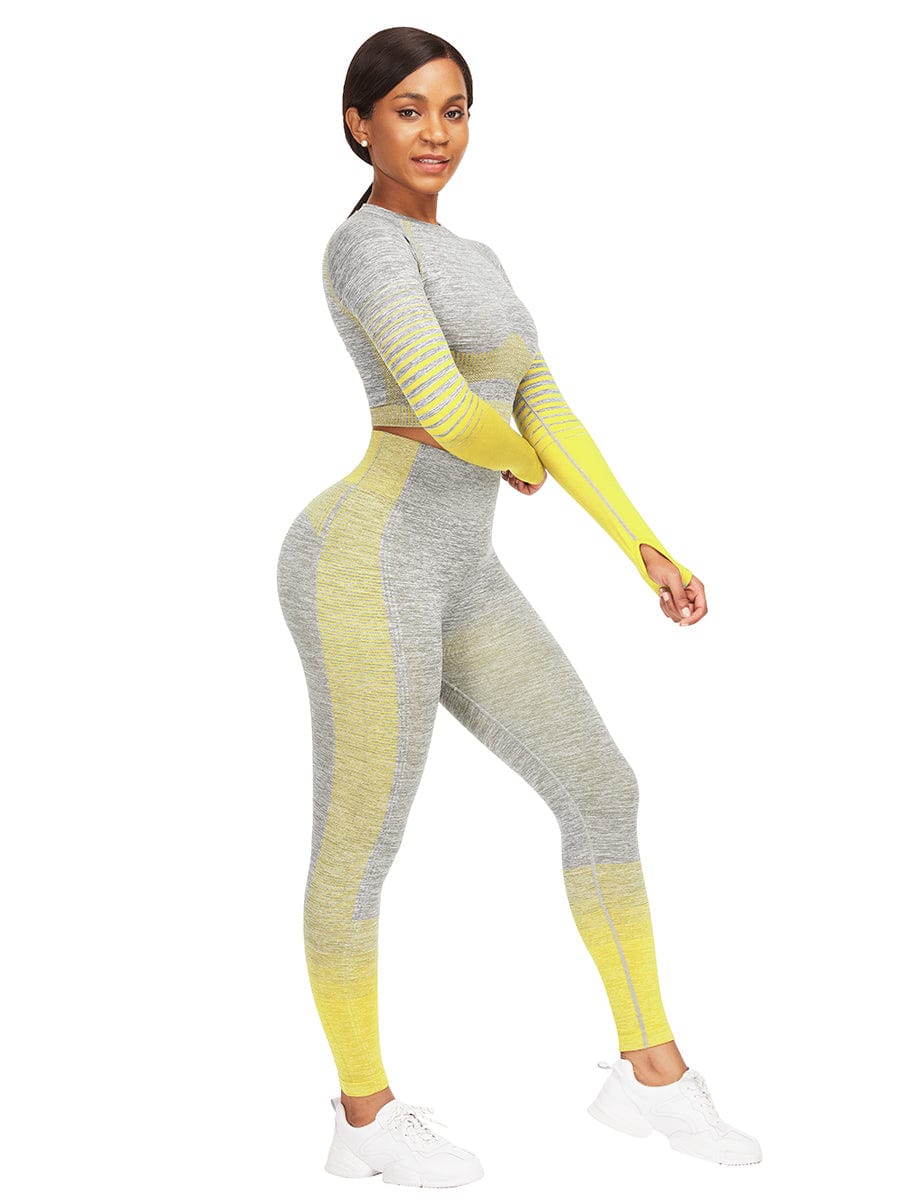 [USA Warehouse]Wholesale Full Length Sport Suit Crop High Waist