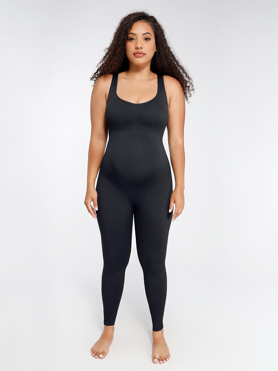 Eco-Friendly Seamless Maternity Support Jumpsuit