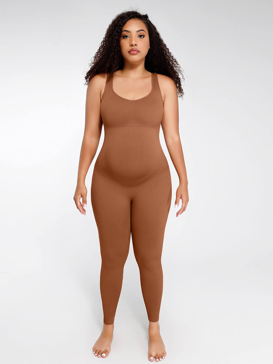Eco-Friendly Seamless Maternity Support Jumpsuit