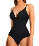 Breathable Tummy Control Slimming Butt Lifter Body Shaper – V-Neck Backless Bodysuit with Built-in Bra for Women