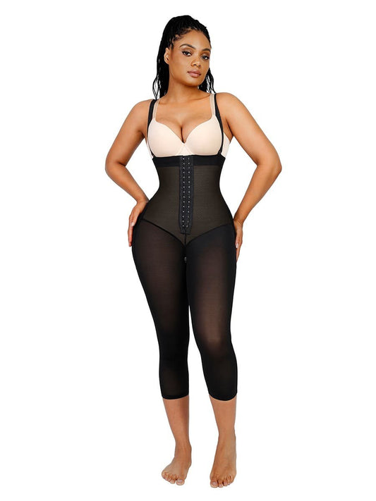 Latex Open Bust Belly Control Shapewear with Adjustable Straps