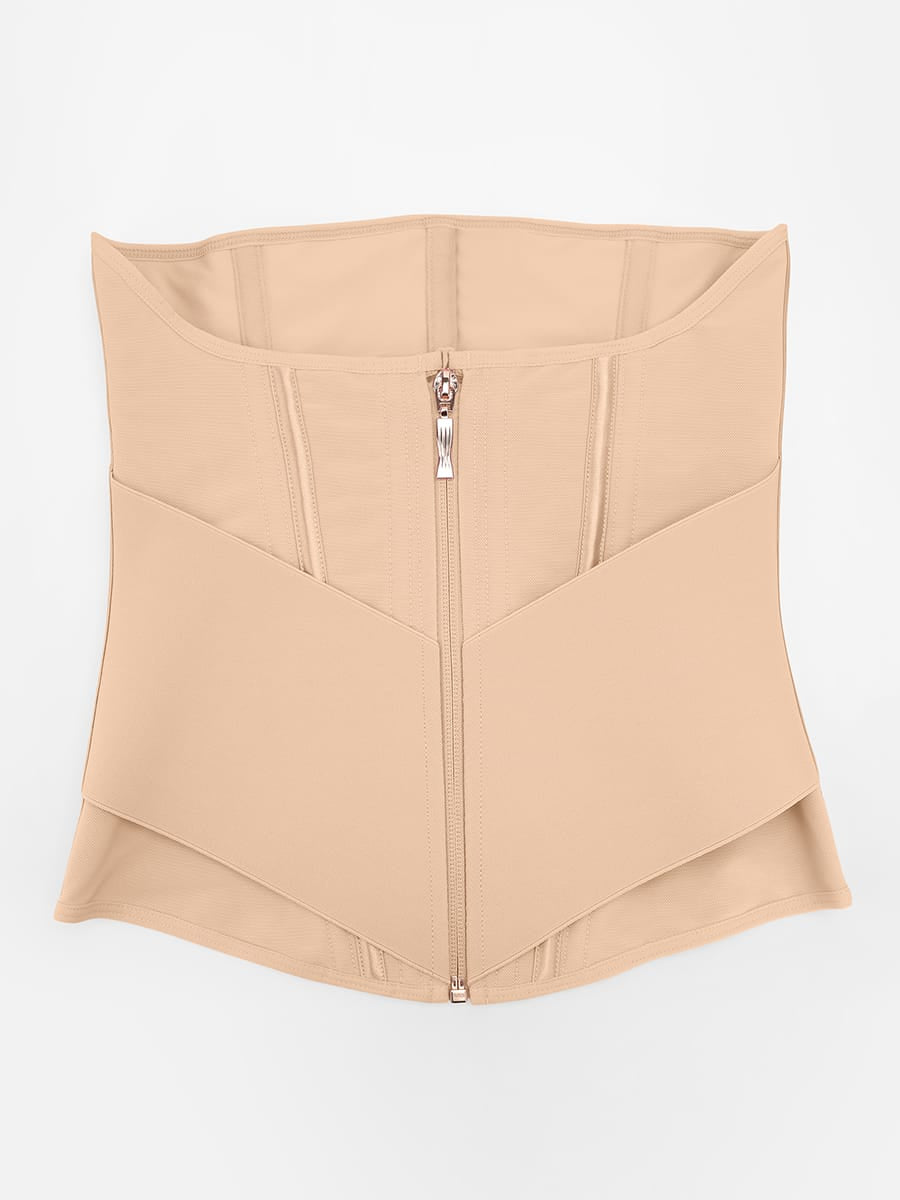 11-Steel-Bone Front-Zip Tummy Control Waist Trainer Vest
