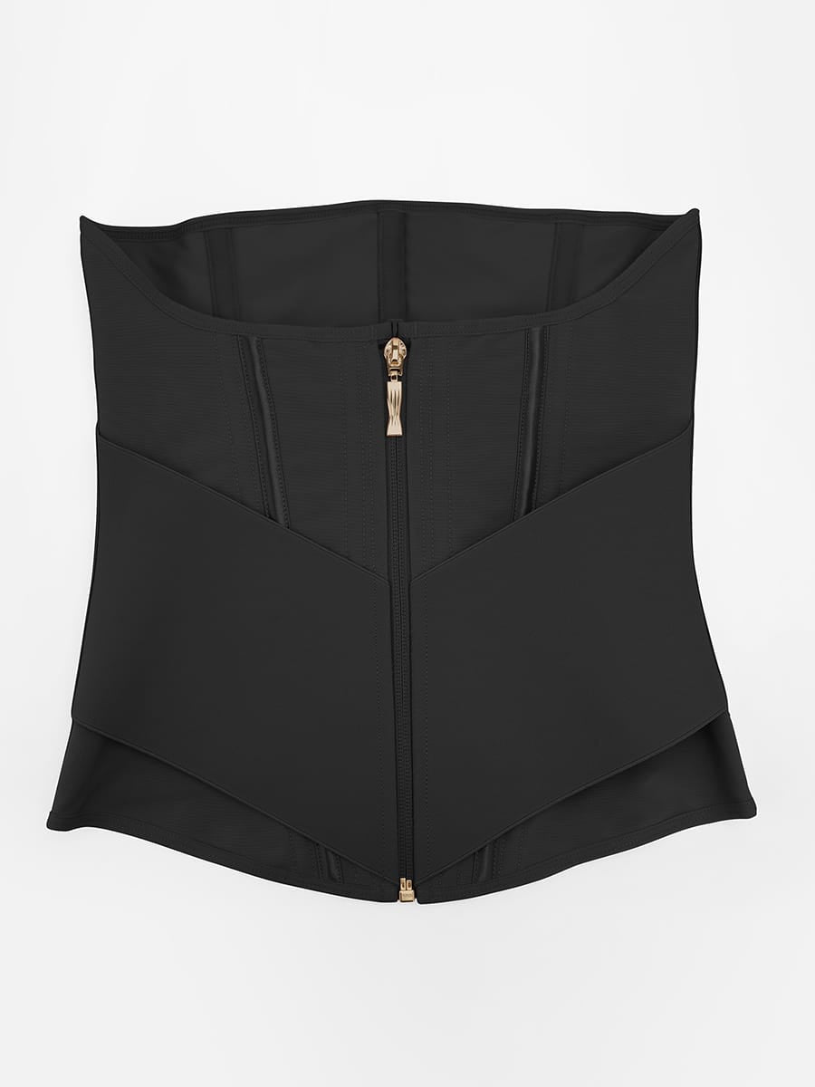 11-Steel-Bone Front-Zip Tummy Control Waist Trainer Vest