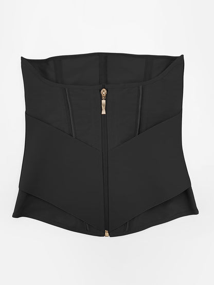 11-Steel-Bone Front-Zip Tummy Control Waist Trainer Vest