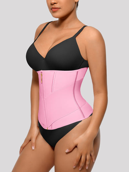 11-Steel-Bone Front-Zip Tummy Control Waist Trainer Vest