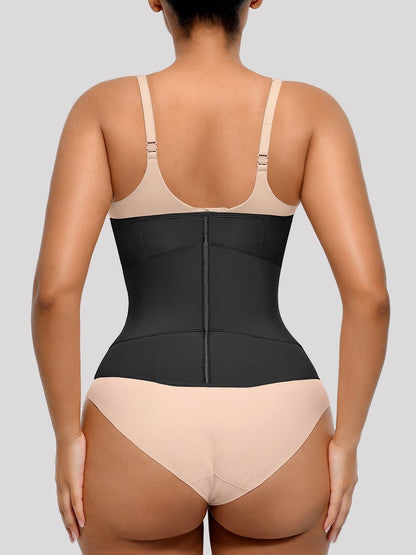 11-Steel-Bone Front-Zip Tummy Control Waist Trainer Vest