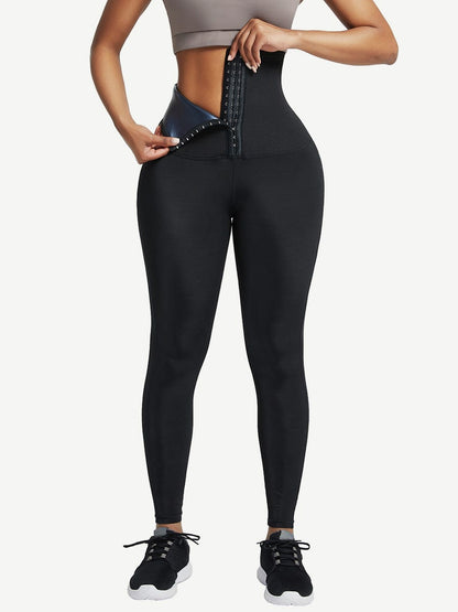 Dark Blue Neoprene High-Rise 3-Row Hook Shaping Leggings