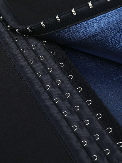 Dark Blue Neoprene High-Rise 3-Row Hook Shaping Leggings