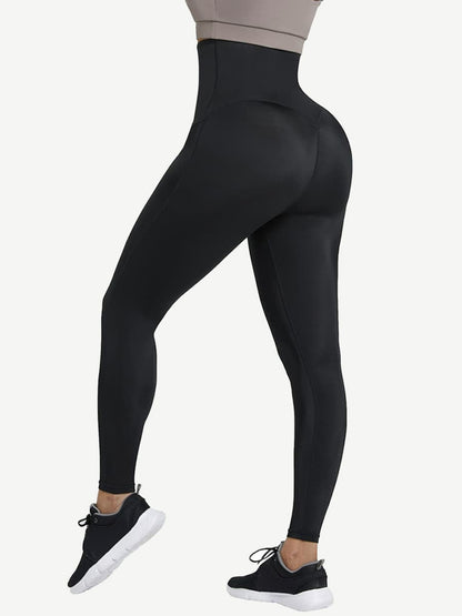 Dark Blue Neoprene High-Rise 3-Row Hook Shaping Leggings