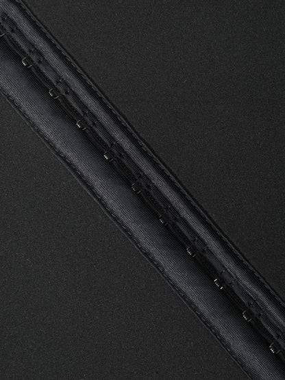 Dark Blue Neoprene Butt-Lifting Wide-Waistband Leggings