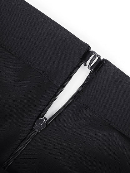 Waist-Trimming Straight-Leg Pants with Built-In Shaping Shorts