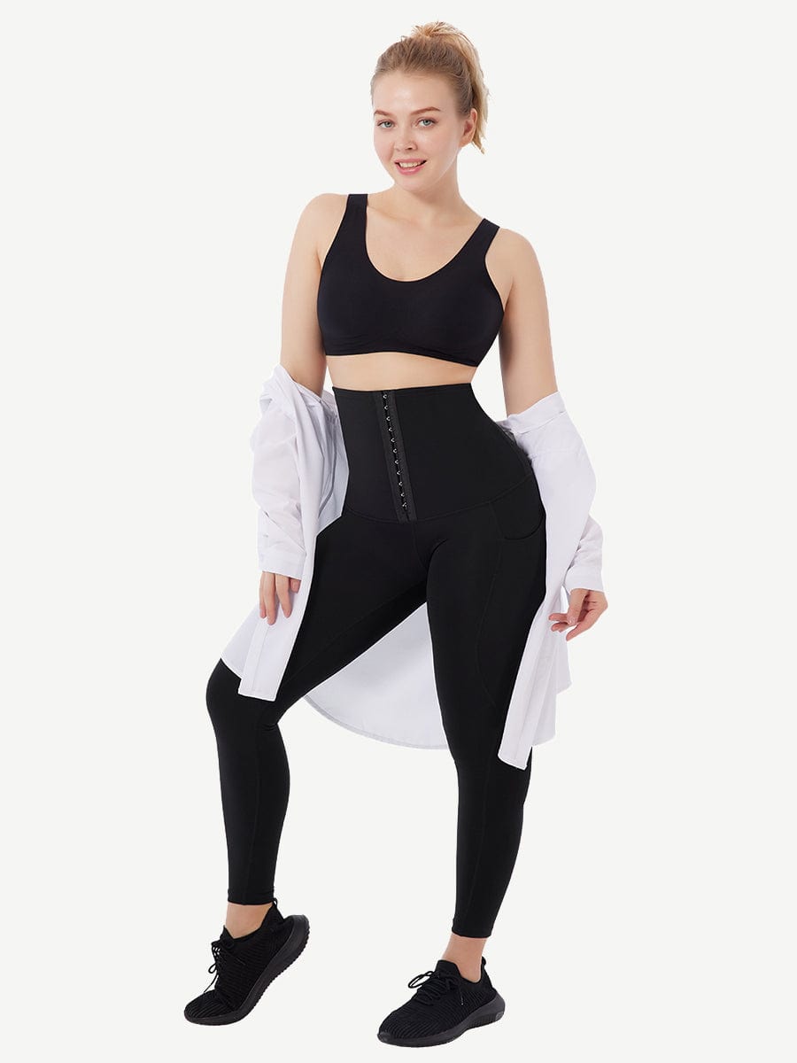 Sports Tummy Control Leg-Shaping Pants with Pockets