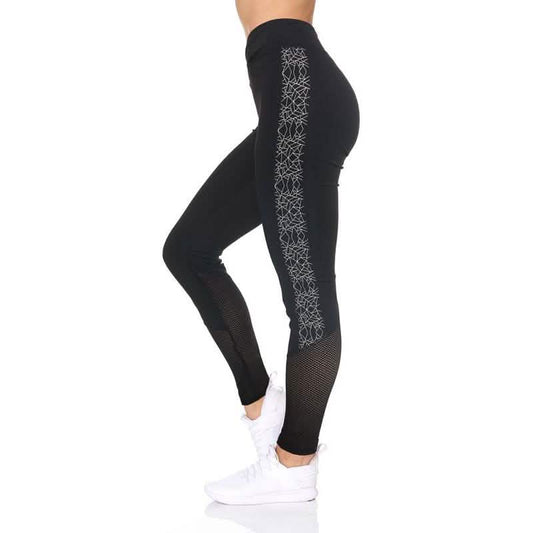 Women's Full Length Highwaist Leggings with Abstract Print