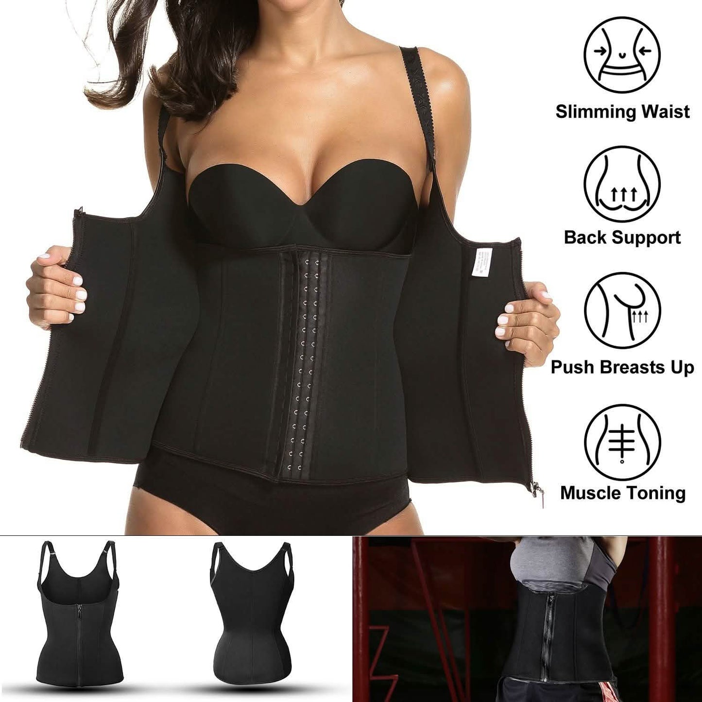 Zippered Waist Trainer Corset